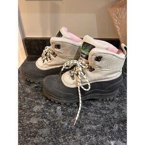 Itasca Granite Peak Thinsulate Snow Boots Women's Size 8 Light Beige Suede Pink